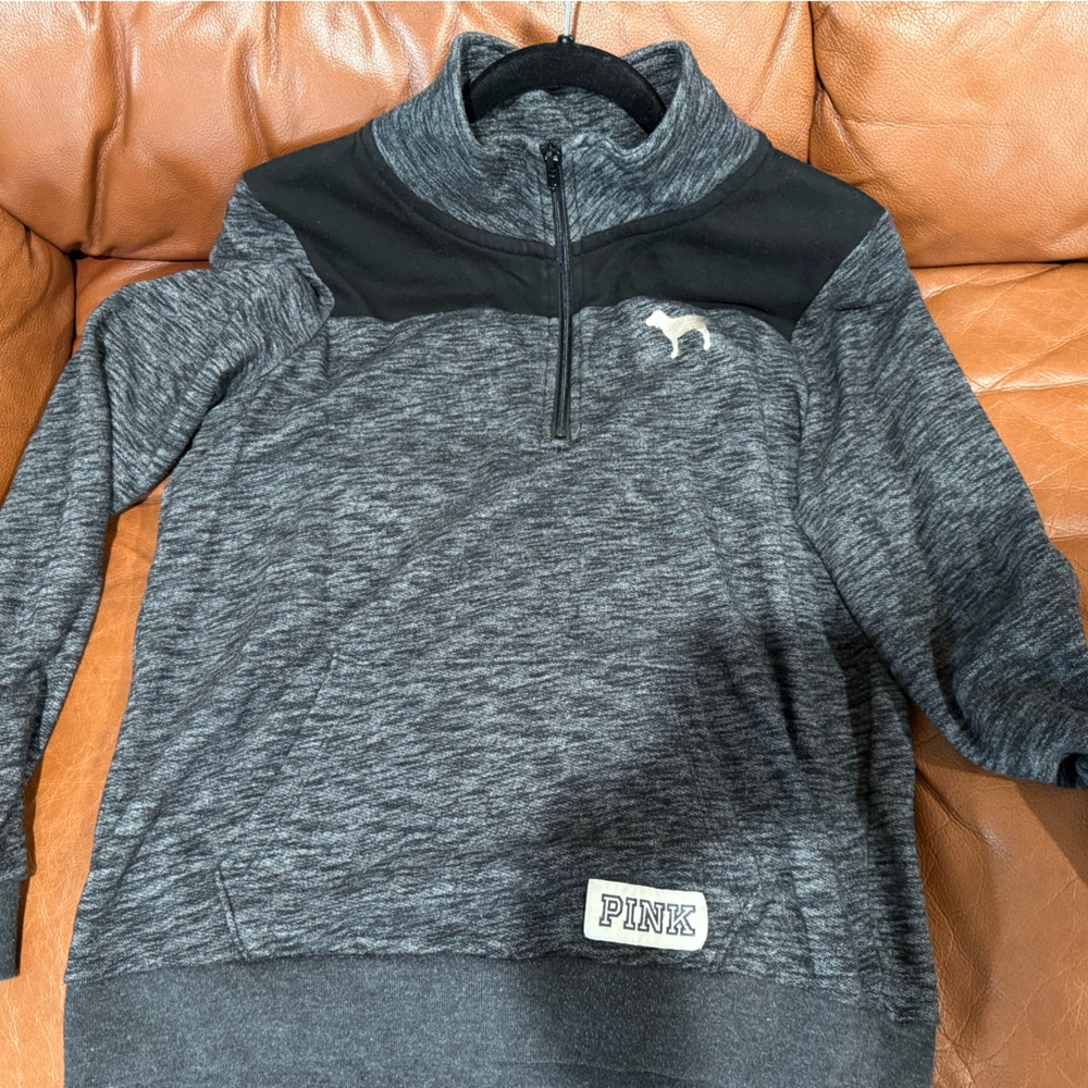 PINK Victoria's Secret Black and Gray Cowl Sweater